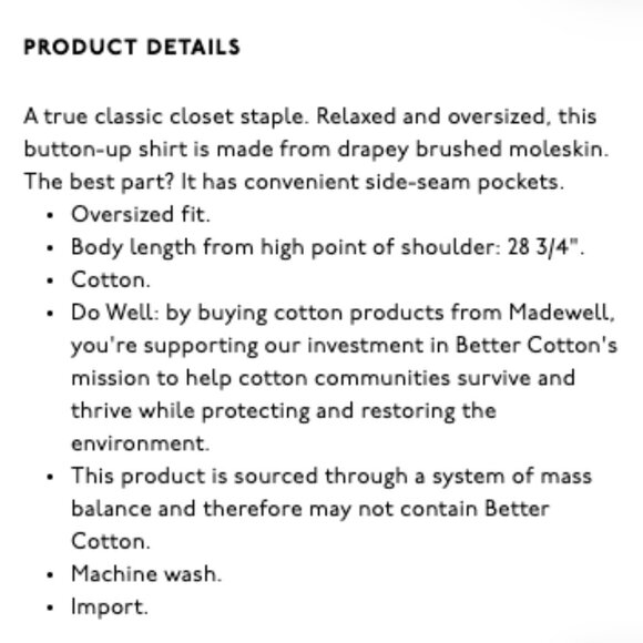 Madewell Drapey Moleskin Button-Down Shirt Size Small Pale Eucalyptus - Picture 11 of 11